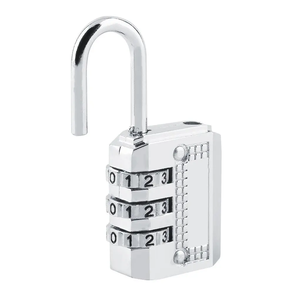 3 4 Digit Password Lock Combination Zinc Alloy Security Lock Suitcase Luggage Coded Lock Cupboard Cabinet Locker Padlock;