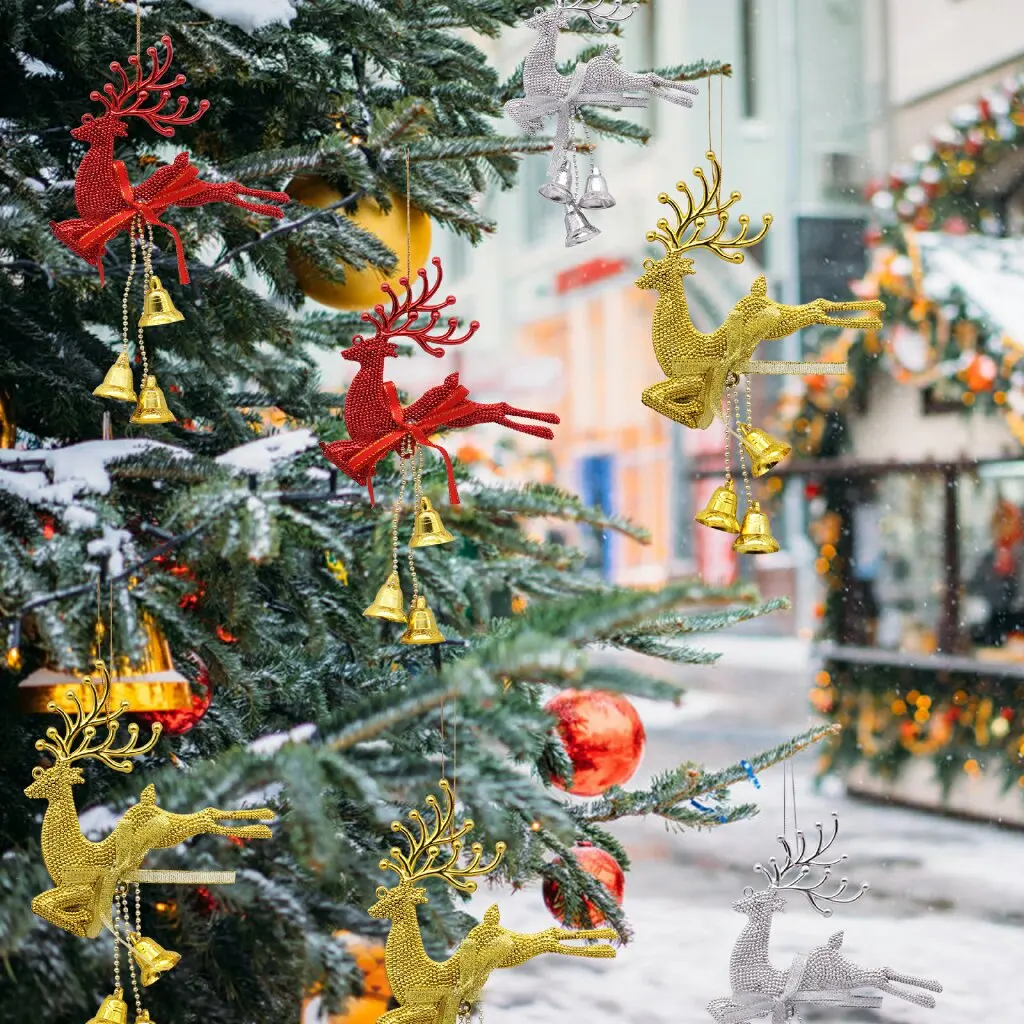 1 шт. модный Рождественский колокольчик оленя кулон Рождественская елка кулон украшения Висячие DIY рождественские украшения для дома