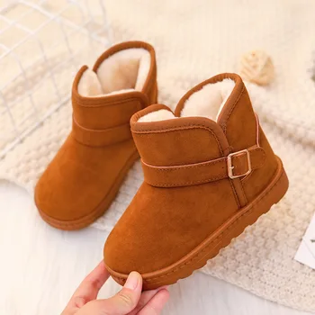 

2020 Baby Boys Girls Boots Winter Children Cotton Shoes Warm Kids Snow Boots Slip-on Comfortable Soft Fashion Kids Shoes School