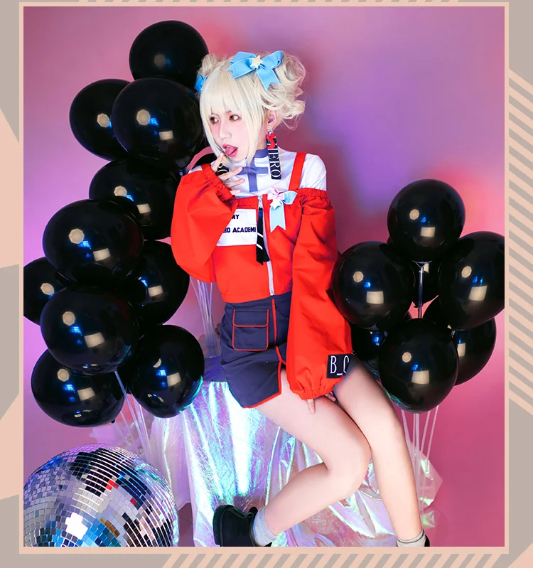 Костюм для косплея Toga Himiko Cross My body из аниме «Мой герой» Тога химико(Toga Himiko Cross my body), топ, юбки, парик, наряды, костюмы на Хэллоуин для женщин