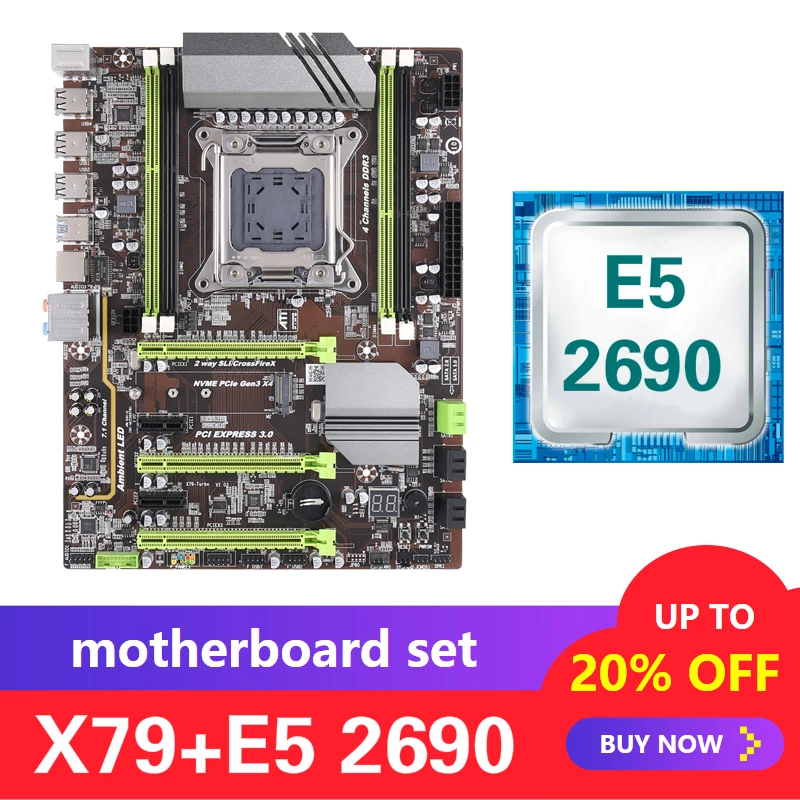 Комплект материнской платы Kllisre X79 с Xeon E5 2690 LGA 2011 поддержка DDR3 память ECC REG ATX USB3.0 SATA3