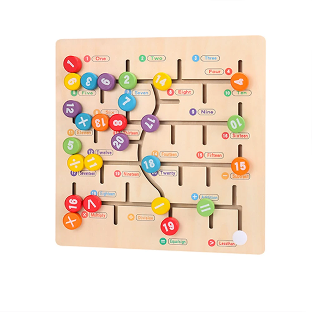 

Wooden Digitals Alphabet Learning Arithmetic Maze Matching Board Kids Math Toy Baby Logic Thinking Intellectual Development Toy
