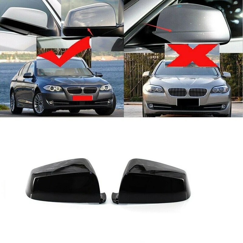 1 пара крышка зеркала заднего вида шапки для BMW E60 E61 F10 F11 F01 F02 5/6/7 серия 2008 2013 черный