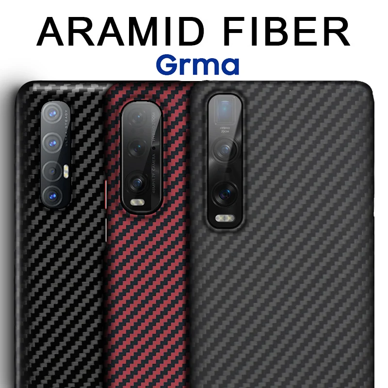 GRMA Pure Carbon Fiber Cover For OPPO Find X2 Pro Ceramic Vegan Leather Version Ultra Thin for Realme X2 Pro Reno 3 Pro Ace Case