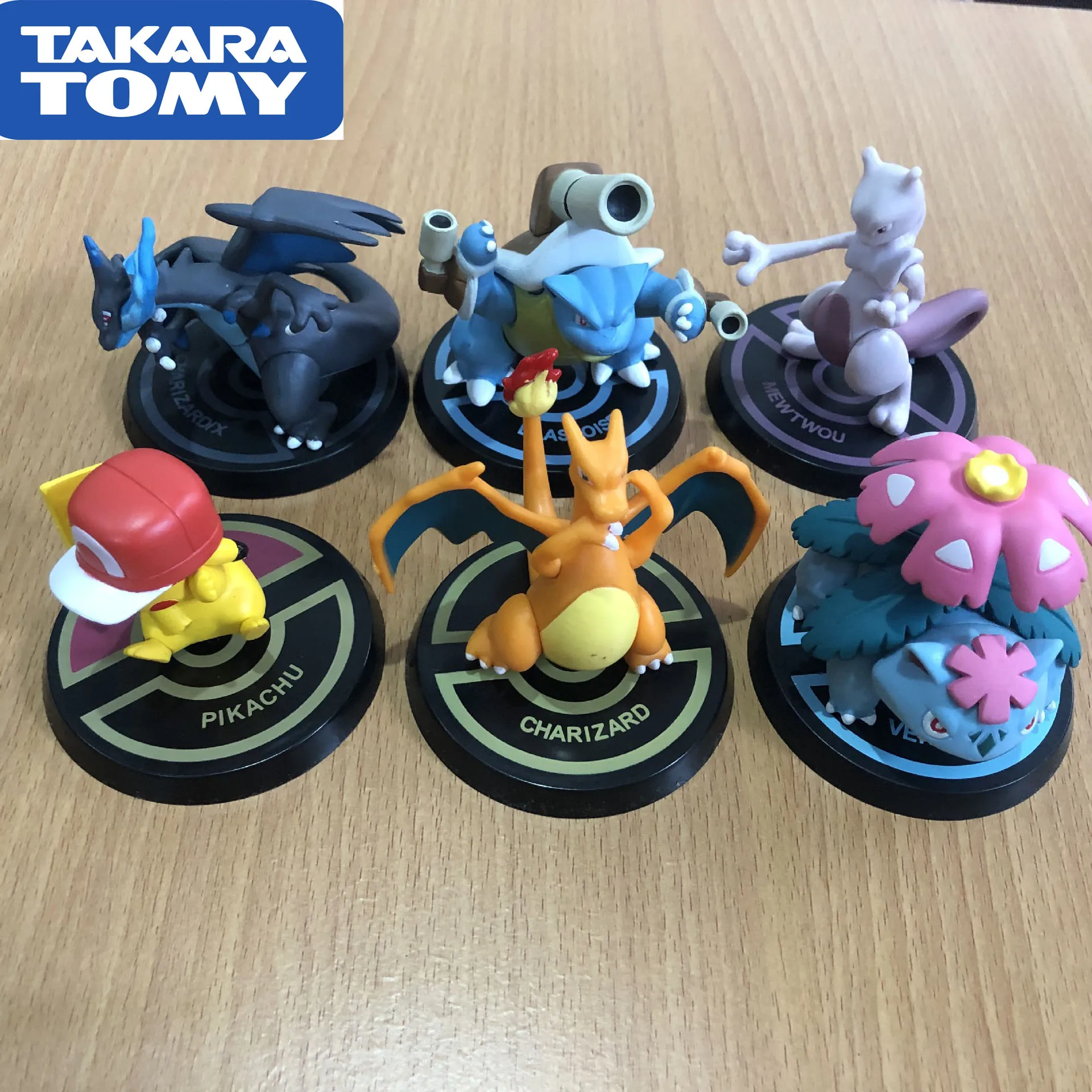 TAKARA TOMY 6 шт./компл. pokemon Charizard Bulbasaur Mewtwo pikachu MC аниме фигурки модель игрушки для