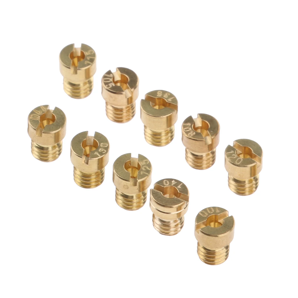 10pcs Carburetor Main Jet Kit 100 105 108 110 115 120 125 130 135 140 Size Replacement for GY6 125cc-150cc 10pcs Carburetor Main Jet Kit 100 105 108 110 115 120 125 130 135 140 Size Replacement for GY6 125cc-150cc