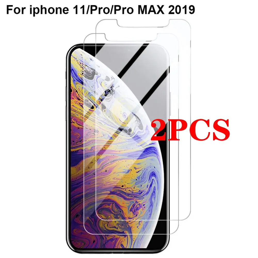 2 шт. Защитная пленка для экрана Flim Для iPhone 11 Pro Max 11 закаленное стекло для iPhone X XR XS Max 6 6s 7 8 Plus ультра защитное стекло