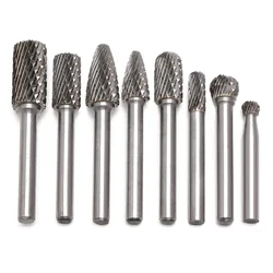 Broca de carburo de tungsteno, herramienta rotativa de fresado, Limas de grabado CNC de 1/4 pulgadas, 6mm 12mm, 8 unids/set/juego, gran oferta