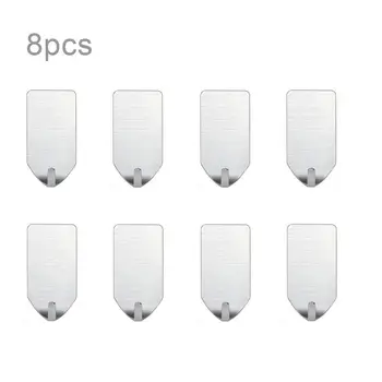 

8PCs Stainless Steel Hook Self Adhesive Firm Mini Powerful Towel Coat Hat Hanger Holder Without Drilling Wall Mounted