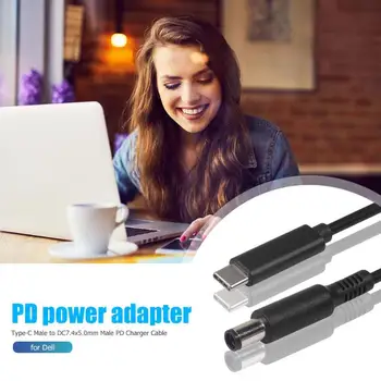 

Power Charger Converter Type-C Male to DC7.4x5.0mm Male Connector with PD for Dell Durable Good Transmission Performance