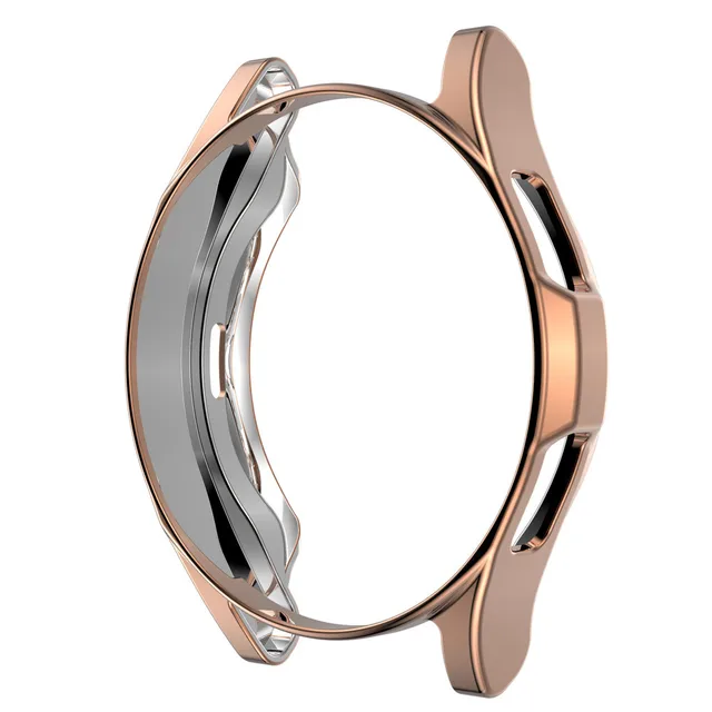 Case for samsung Galaxy watch 4 classic 46mm/42mm TPU Plated all-around bumper cover Screen protector Galaxy watch 4 44mm 40mm rose gold