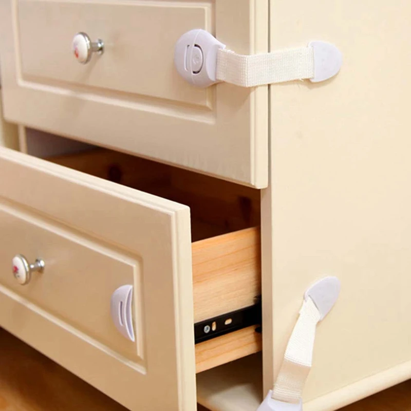 

10pcs Home Security Lock Multifunctional Childproof Safety Lock Anti-pinch Hand Baby Protection Supplies