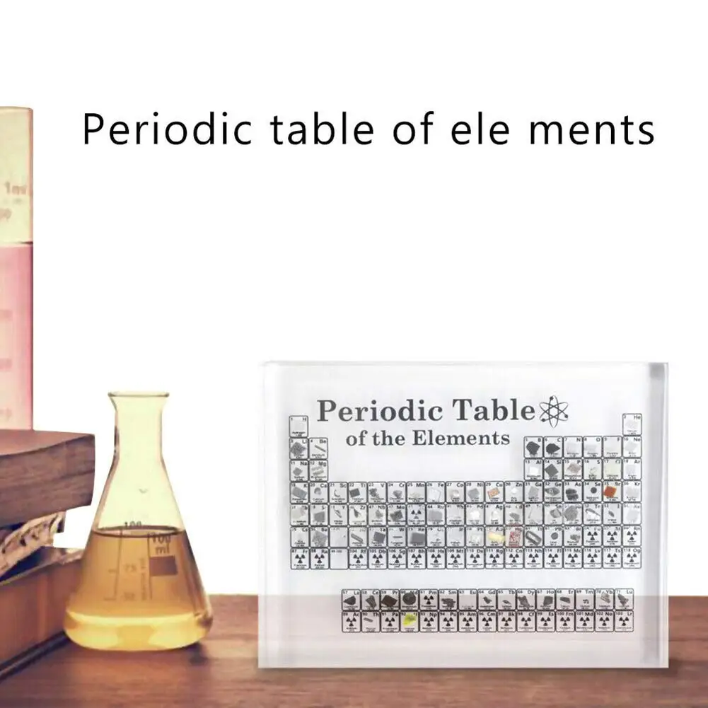 1pcs Acrylic Periodic Table Display With Real Elements School Kid Table Display 