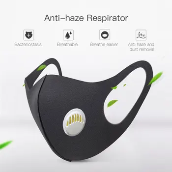 

Black Sponge Dustproof Pollution Face Mouth Anti Dust Mask Breathing Washable Reusable Muffle Filter Respirator