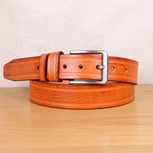 

Men's Brand Designer Belt Top Full Grain Leather Casual Fashion Jeans Metal Pin Buckle Formal Business Ceinture Homme 3.8cm
