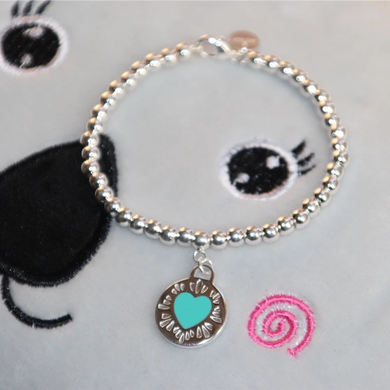 SHINETUNG 1:1, настоящее Серебро S925 пробы, браслет из бисера, кулон в форме сердца, женский браслет, изысканные высококачественные ювелирные изделия