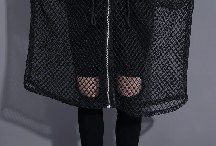 Summer Long Jacket Sexy Perspective Women Bomber Jacket Ivy Park White/Black Long Sleeve Windbreaker Coat Baseball Jacket LJ197