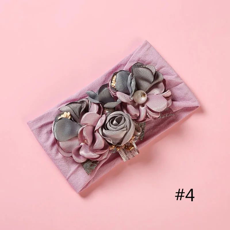 No.4 1 шт. Открытая Летняя обувь Детский нейлоновый лук Цветочный принт повязка на голову с бантом ободок с цветами девочки; Дети повязка на голову головной убор Детская повязка - Color: No.4