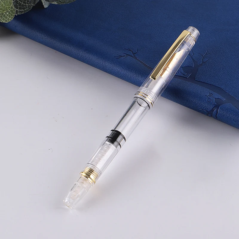 Прозрачная поршневая авторучка, прозрачная чернильная ручка EF F Nib, Сверхтонкая, большая емкость, для письма, стайлинга автомобилей