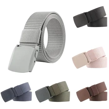 

Men Women Automatic Nylon Belt Buckle Fans Canvas ceinture femme cinturon mujer pasek damski belts cinto feminino riem ремень