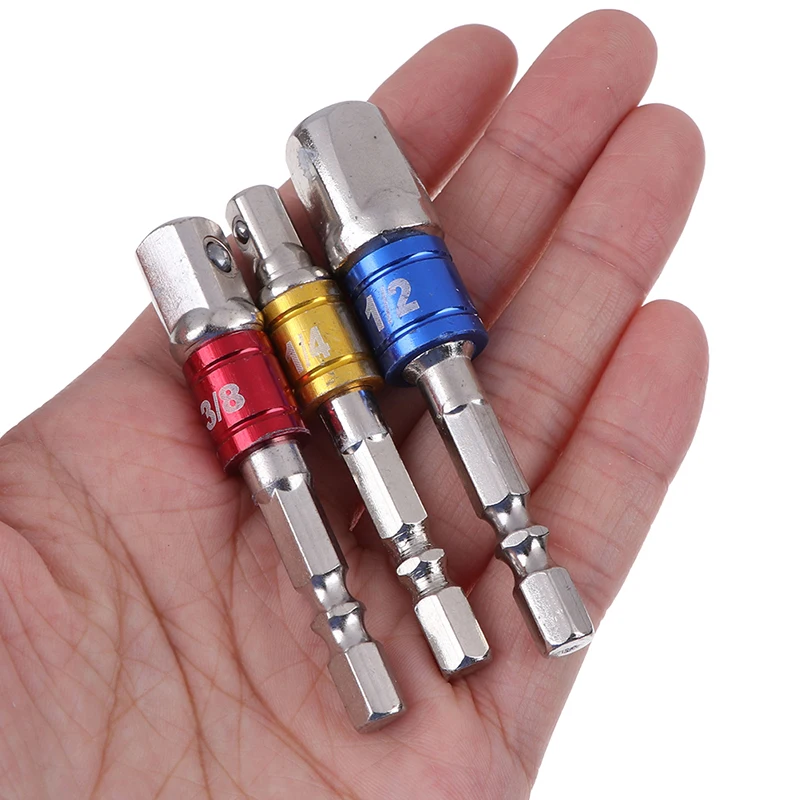 

3Pcs Drill Socket Adapter Hex Shank Extension Drill Bits Bar Hex Bit Set Hand Tools