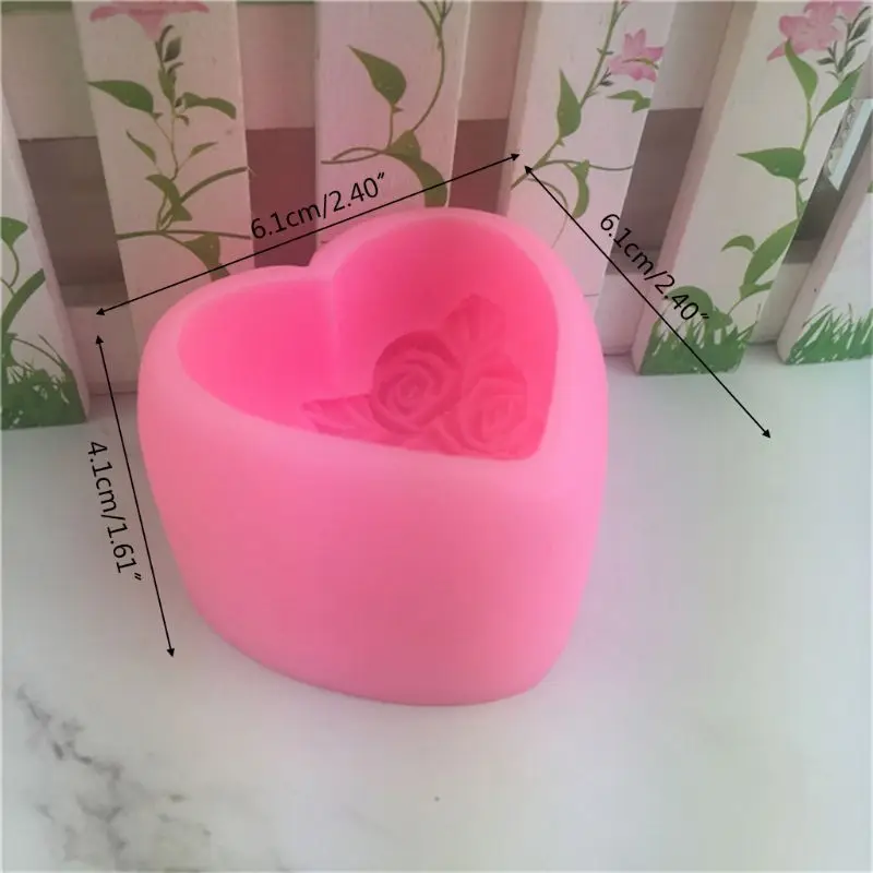 3D Сердце розы Силиконовые Мыло Плесень DIY глина Свеча для торта шоколада T8WB