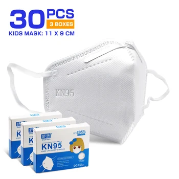 

30PCS Mask for Children Dust Mask child Face Mouth Mask Non-woven 4-Layers Anti-fog Breathable 95% Filtration Face cover
