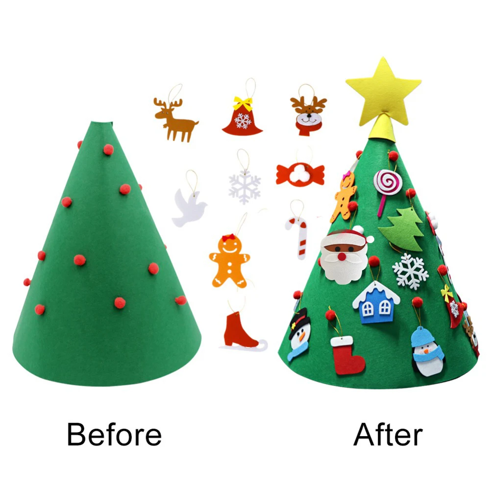Hanging Ornaments Christmas Tree Set Party Home Decoration DIY Gift Festival Tool Craft Colorful Felt NEW Sticker Ornament