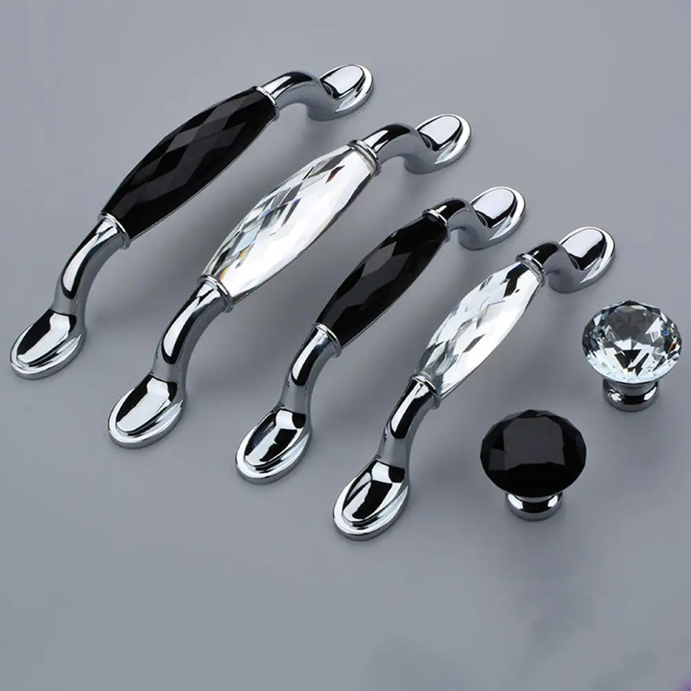 

Crystal Wardrobe Door Handle Studded American European Modern Simple Cabinet Shoe Cabinet Wine Cabinet Handle Drawer Round Singl