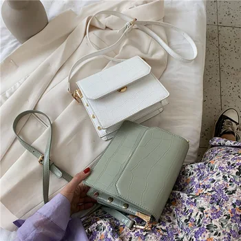 

2020 Trend Fashion Ladies Hand Bags Handbag Stone Pattern Small Shoulder Bag Purse Handbag Women Flap Pu Leather Shoulder Bag