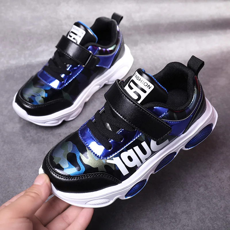 

Autumn & Winter New Style Leather Camouflage Children Sports Shoes Men And Women Students Daily Life Casual Non-slip Sole Runnin
