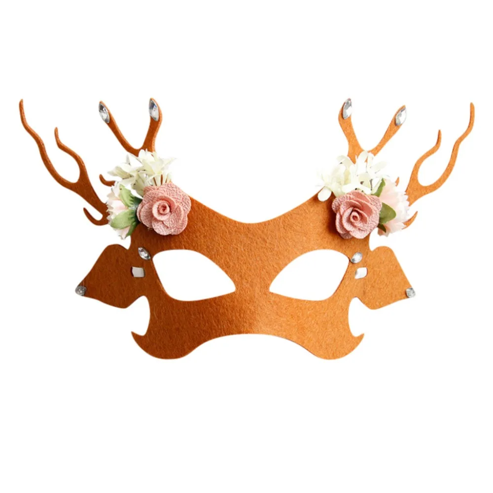 Christmas Mask Costume Party Antler Half Face Animal Mask       Unisex  (10)
