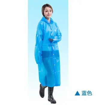 

Plastic Outdoor Plus Size Rain Coat With Hood Unisex Waterproof Poncho Rain Transparent Plastic Raincoats Rain Jumpsuit L