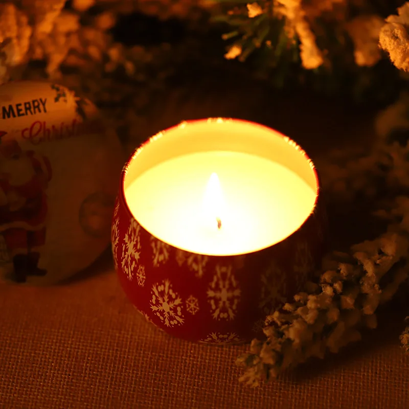 Рождественская Бездымная ароматическая свеча расслабляющий массаж жестяные банки растительное эфирное масло успокаивающий ум и расслабление тела забота о здоровье