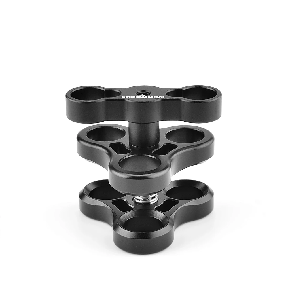 Braçadeira Bola Triplo para Câmera Subaquática Bandeja Mergulho Luz Braço Sistema Mount Hole Clip Ball 1 - Image 2