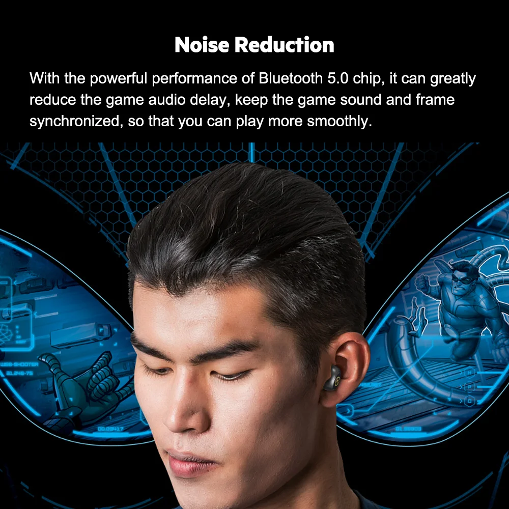 Marvel Certified Mini Bluetooth V5.0 Iron Man TWS Wireless Earphones  Stereo Captain America Support Linking Two Smartphone