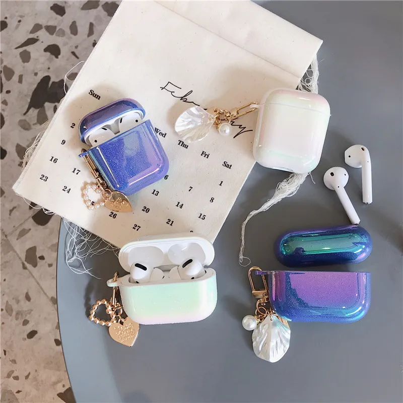 Милый Роскошный Жесткий чехол для наушников Airpods 1 2 3 Чехол Блестящий сверкающий
