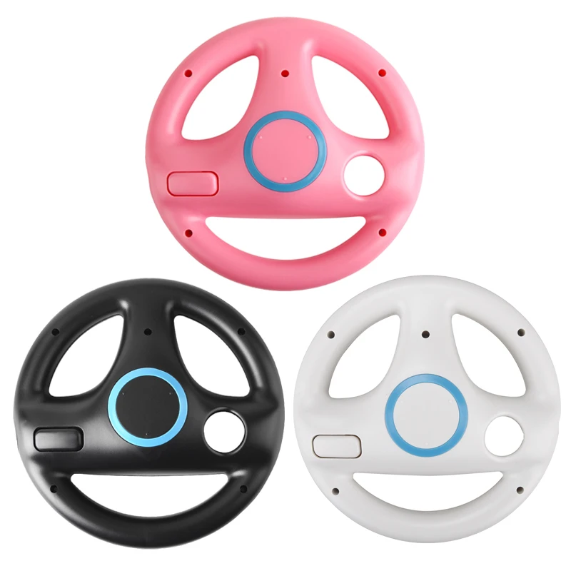 3 Color Plastic Game Racing Steering Wheel for Nintendo Wii Remote Controller Racing Wheel for Wii Kart Racing Games Controller