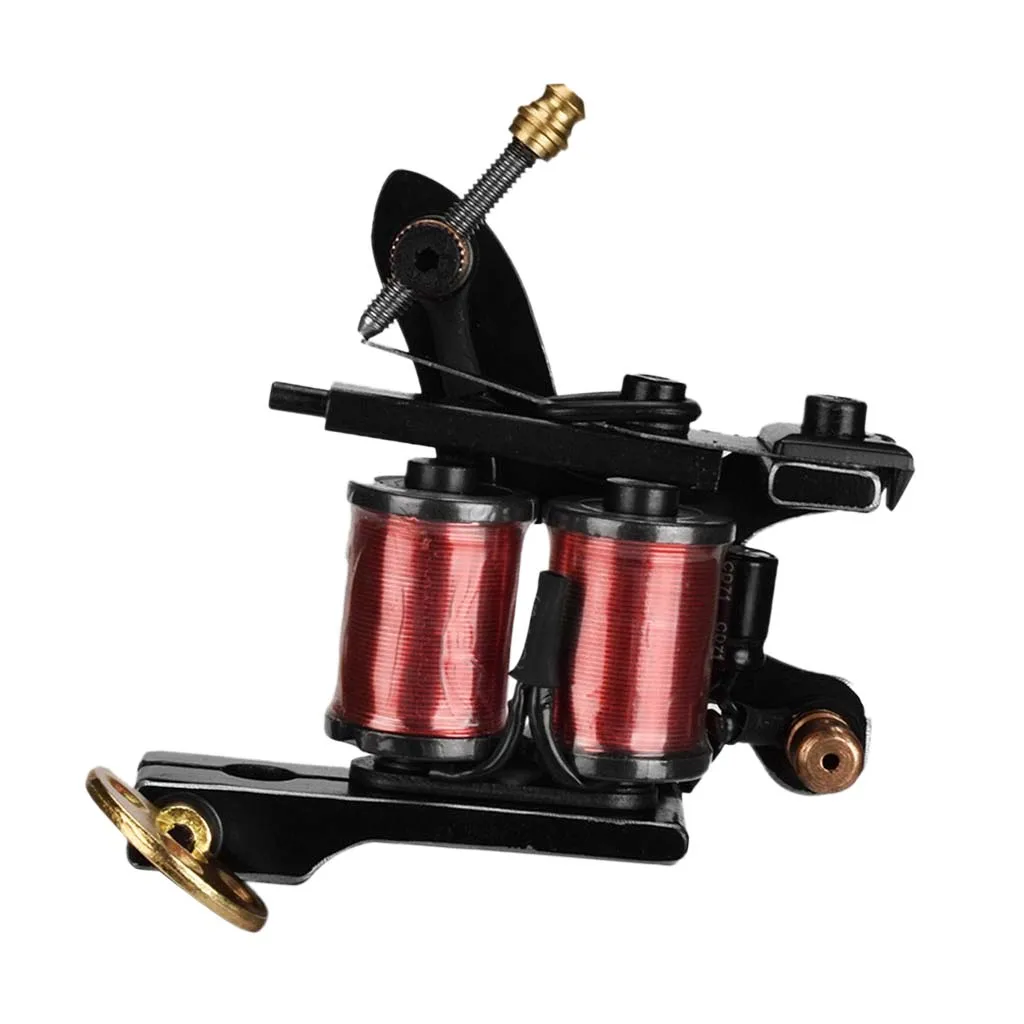 Heavy Duty Tattoo Machine with 10 Wrap Copper Coils - Professional Kit