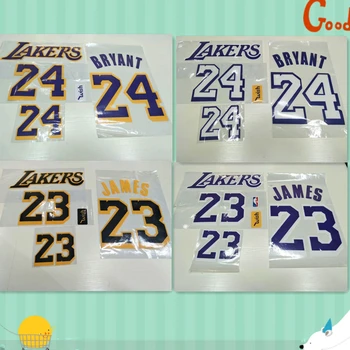 

Cloth number basketball number lakers james 23 bryant 24 Number Printing Font, Hot stamping Patches Badges