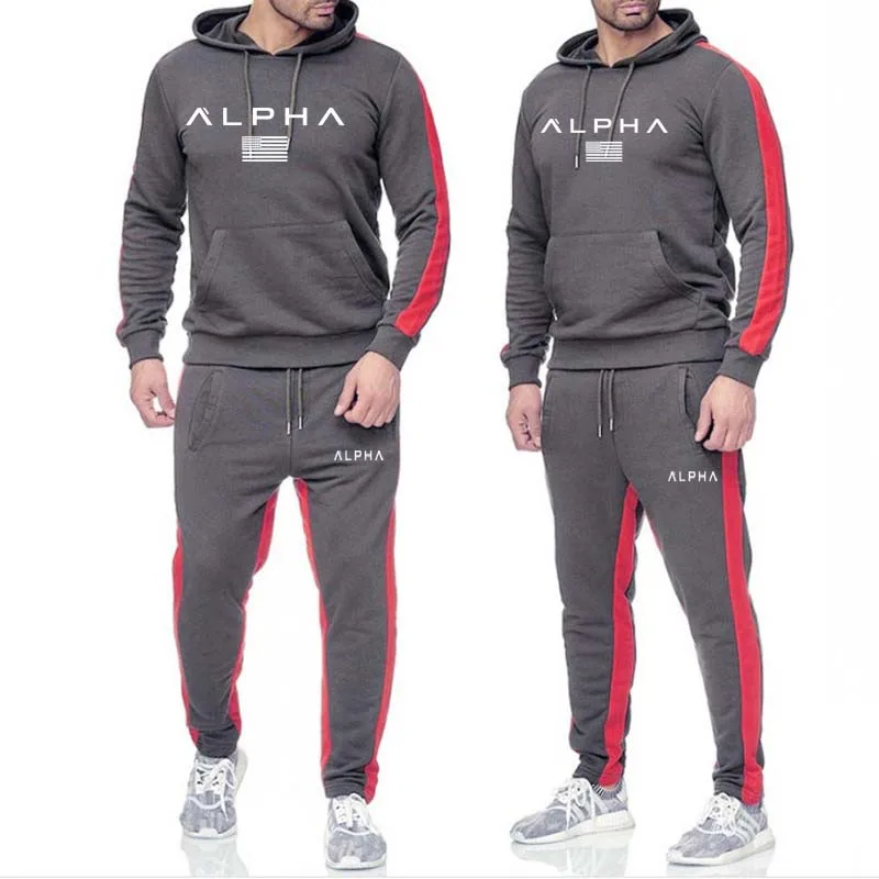 

2019 YUANHUIJIA Brand sporting suit men Suit Men Hoodies Sets Mens Gyms Sportswear Jogger Suit Male Tracksuit sets