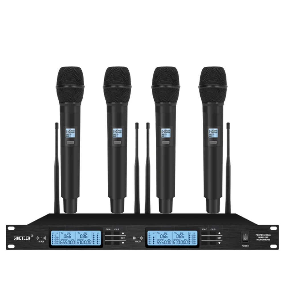 Professional UHF wireless microphone system handheld lavalier