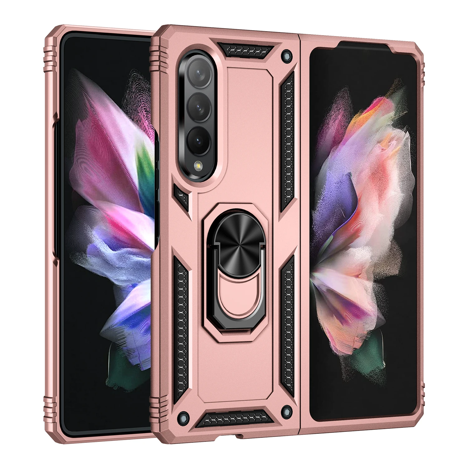 samsung silicone cover Shock Proof Stand Phone Case for Samsung Galaxy Z Fold 3 5G Fold3 Anti-Dust Protective Cover Funda Capa Coque cute phone cases for samsung 