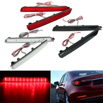

2x 24 LED Rear Bumper Reflectors Tail Brake Stop Running Turning Light For Mazda 3 04-09 Parking Warning Night Driving Fog Lamp