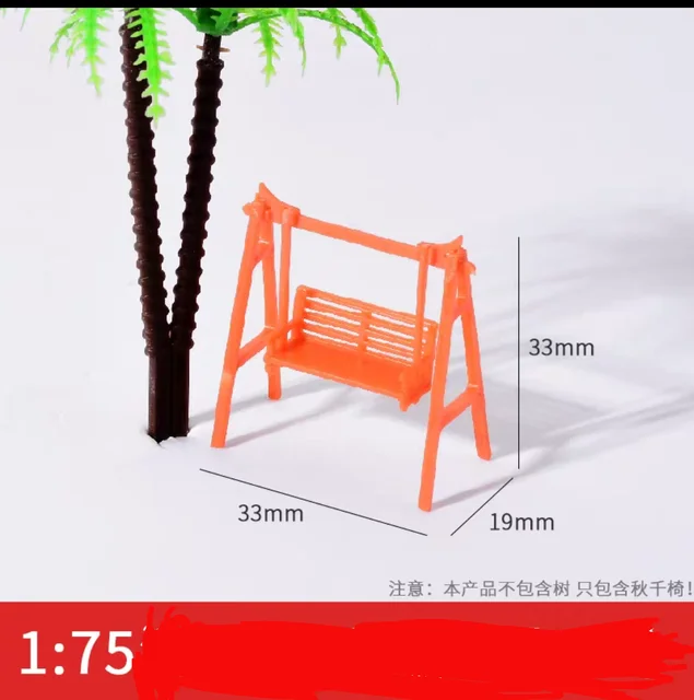 6pcs 1/50－1/100scale model chair layout DIY manual building model outdoor sand table model house material dark model swing chair 3