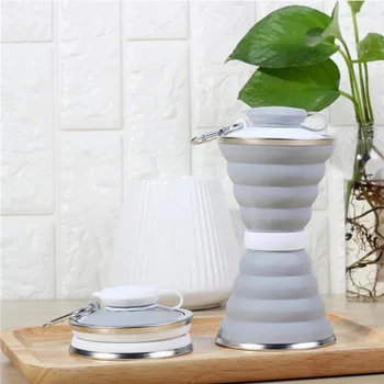 

1PC Folding Water Cup Portable Silicone Retractable Folding Water Cup Outdoor Travel Telescopic Collapsible Soft Drinking Cup