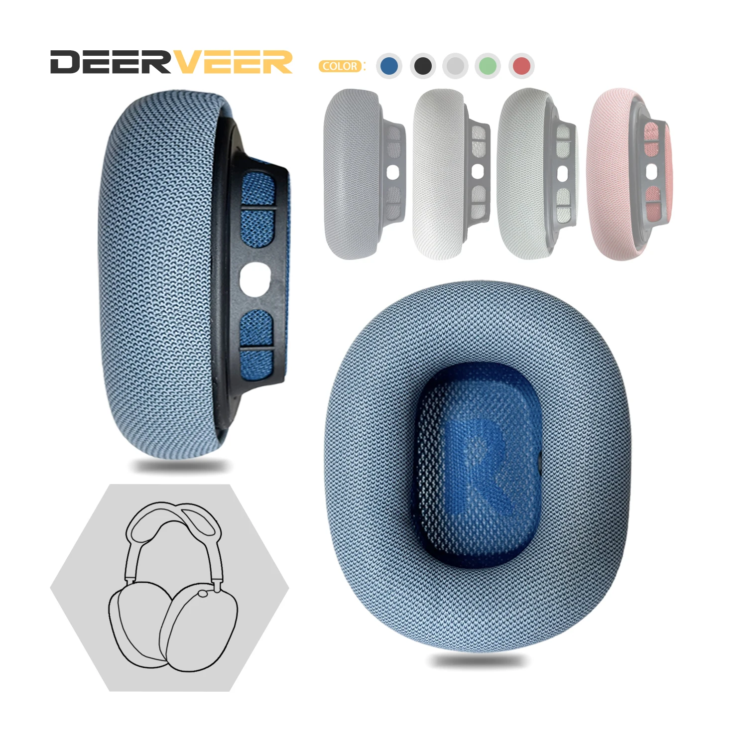 DEERVEER Replacement Earpad For Apple Airpods Max Headphones Memory