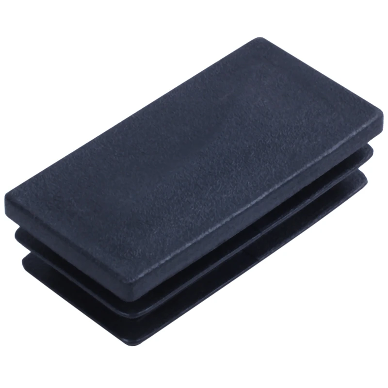 

New Plastic Rectangle Blanking End Tube Caps Inserts 25x50mm 30pcs Black