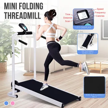 

Mechanical Foldable Treadmill LED Display Jog Space Walk Machine Aerobic Sport Fitness Equipment No Floor Space Easy To Move