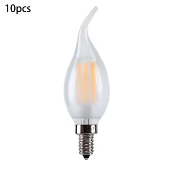 

10 Pack E12 LED Bulbs,4W LED Candelabra Light Bulbs，C35 Frosted Glass Flame Shape Bent Tip,2700K Warm White,